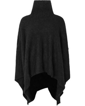 Rabens Saloner Poncho Dede À Col Roulé - Black