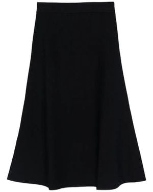 P.A.R.O.S.H. Elasticated-Waistband Midi Skirt - Black