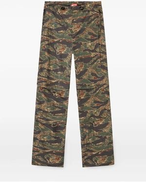 DIESEL Hose mit grafischem Print - Grün