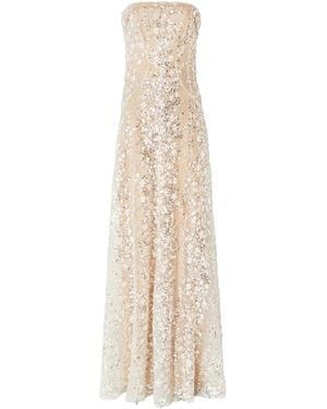 Genny Sequin-Embellished Floral Dress - Natural