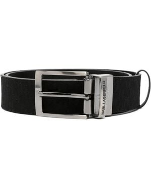 KARL LAGERFELD Monogram-Pattern Belt - White