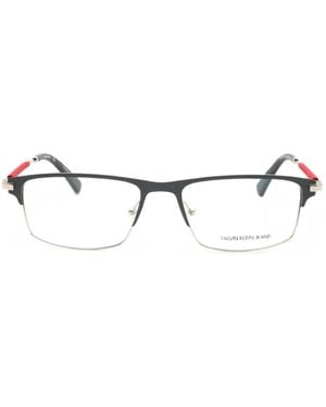 Calvin Klein Rectangle-Frame Glasses - White