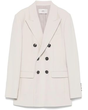 Ami Paris Tailored Double-Breasted Blazer - Natural