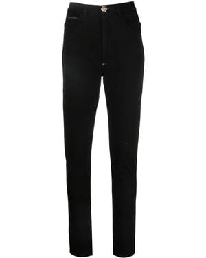 Philipp Plein Vaqueros Skinny De Talle Alto - Negro