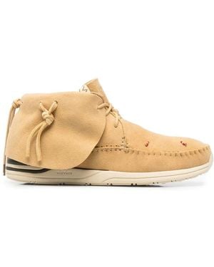 Visvim Knot-Detail Lace-Up Desert Boots - Natural