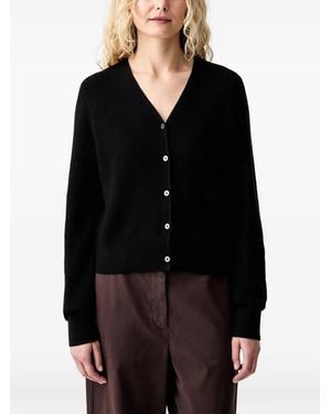 Marc O' Polo Gerippter Cardigan Mit V-Ausschnitt - Schwarz