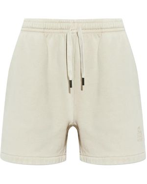Isabel Marant Miranae logo-embroired track shorts - Weiß