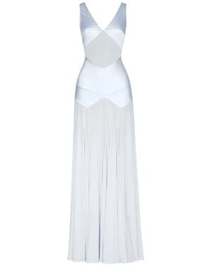 Self-Portrait Light Viscose Maxi Dress - White