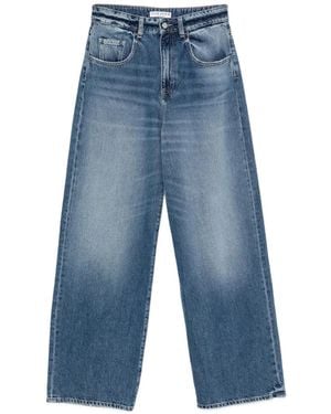 ICON DENIM Faded Wide-Leg Jeans - Blue