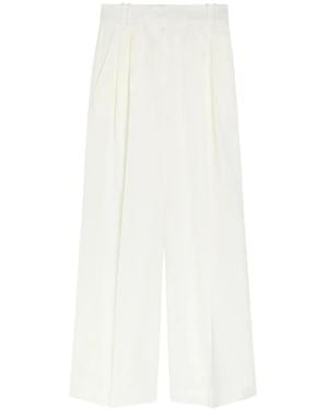 Another Tomorrow Pleated Pants - White