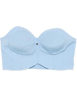 Rabanne Corset-Style Cropped Top - Blue