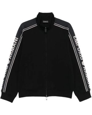 Emporio Armani ジップアップ セーター - ブラック