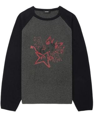 we11done Jersey con estampado gráfico - Negro