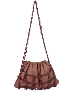 Alysi Bolso de hombro con cuentas - Marrón