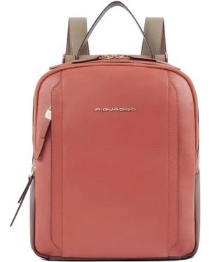 Piquadro Leather Backpack - Pink