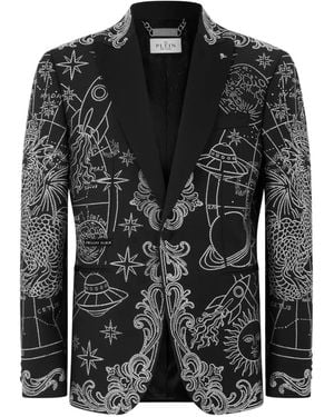 Philipp Plein Blazer Zodiac À Ornements Strassés - Noir