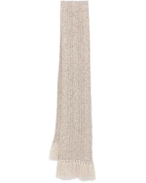 Fedeli Cable-Knit Tassel-Detail Scarf - White