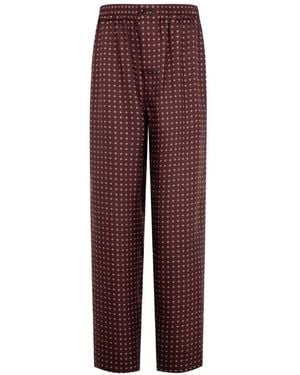 Saint Laurent Geometric-Print Straight Trousers - Purple