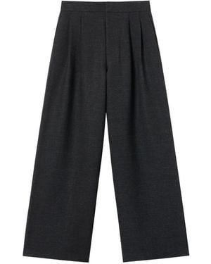 B+ AB Pleated Wide-Leg Pants - White