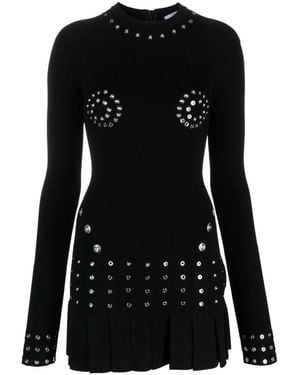 Off-White c/o Virgil Abloh Pleated Viscose Mini Dress - Black