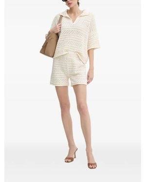 Haveone Ensemble T-Shirt-Short En Crochet - Natural