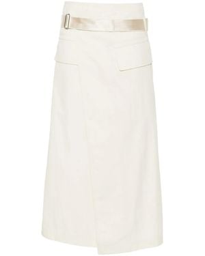 Helmut Lang Wrap Midi Skirt - White