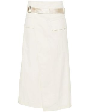 Helmut Lang Wrap Midi Skirt - White