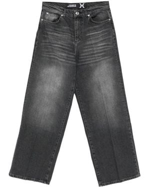 John Richmond Faded-Effect Logo-Plaque Jeans - Grey