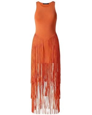 Toccin Jora Fringe-Trimmed Dress - White