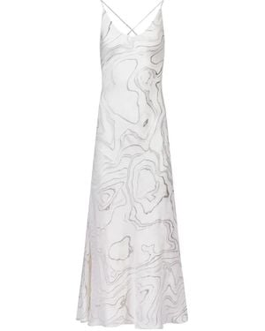 Mia Peculiar V-Neck Maxi Dress - White