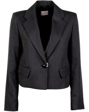 Marella Single-Breasted Cropped Blazer - Black