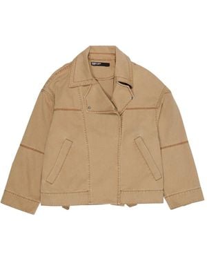 Bimba Y Lola Oversized Buttoned Jacket - Natural
