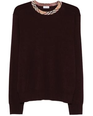 Burberry Pullover Mit Karierten Details - Braun