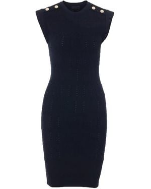 Liu Jo Button-Detail Knitted Midi Dress - Blue
