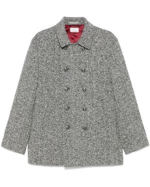 Brunello Cucinelli Sailorjas Van Scheerwol Met Chevron Streep - Grijs