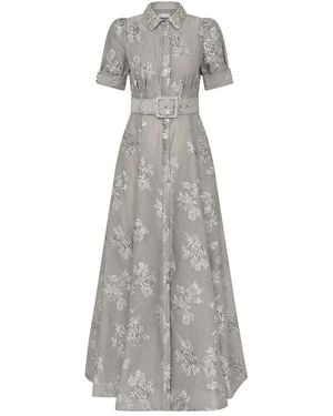 Rebecca Vallance Ruth Embellished Belted Gown - Gray