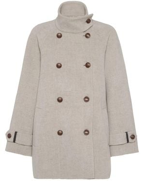 Brunello Cucinelli Double-Breasted Coat - Natural