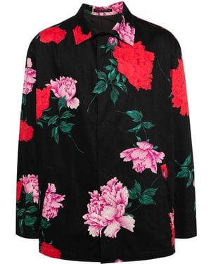 Yohji Yamamoto Floral-Print Shirt Jacket - Black