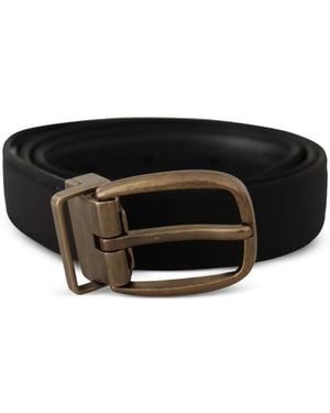 Dolce & Gabbana Buckle Leather Belt - Black