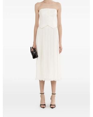 Nissa Midi Pleated Skirt - White