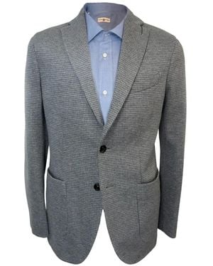 Boglioli Houndstooth Single-Breasted Blazer - Gray