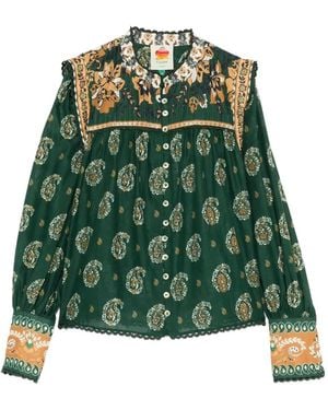 FARM Rio Tayla Paisley-Print Shirt - Green