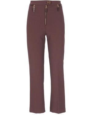 Elisabetta Franchi Cropped Straight-Leg Pants - Purple