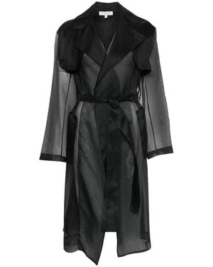 Antonelli Transparenter Mantel mit Gürtel - Schwarz