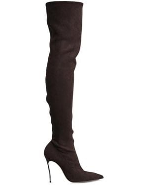 Casadei Balde Point-Toe Over-The-Knee Boots - Black