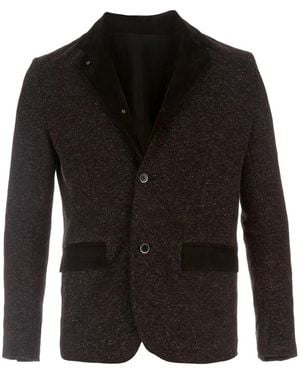 Side Slope Single Breasted Blazer - Black