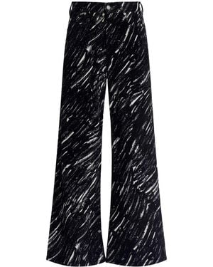 Marni Graphic Print Wide-Leg Trousers - Blue