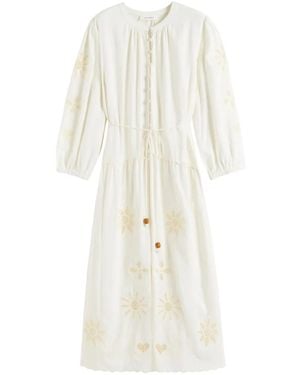 Chinti & Parker Broderie Midi Dress - White