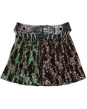 Chopova Lowena Wilson Pleated Print Mini Skirt - Black