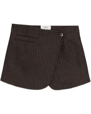 Coperni Pinstriped Wrap Mini Skirt - Black